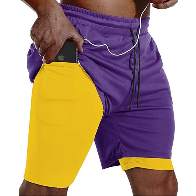 Pantalón Corto Running Doble Capa para Gym, Fitness y Entrenamiento