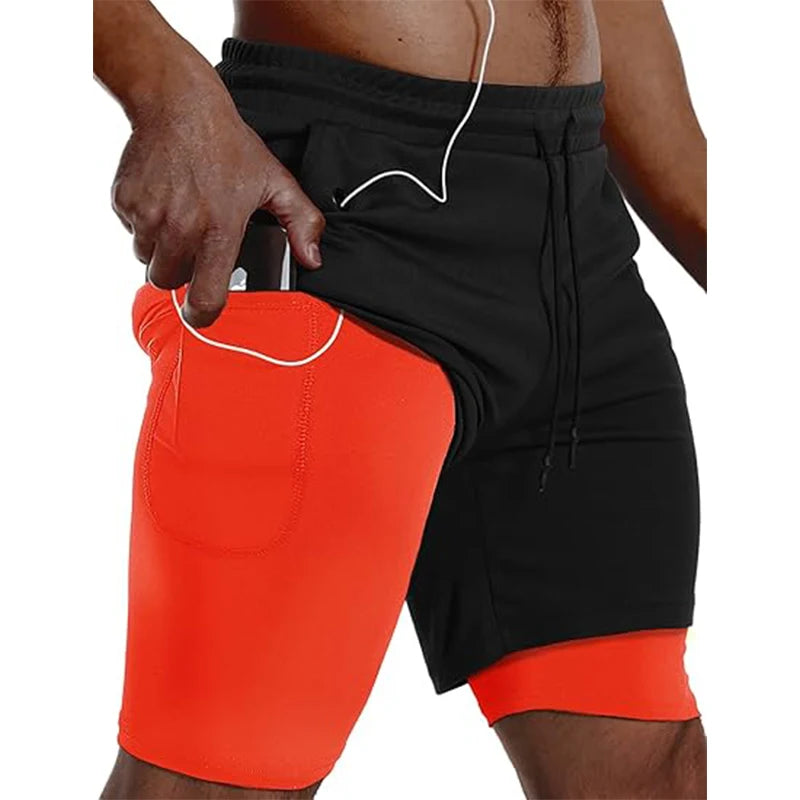 Pantalón Corto Running Doble Capa para Gym, Fitness y Entrenamiento