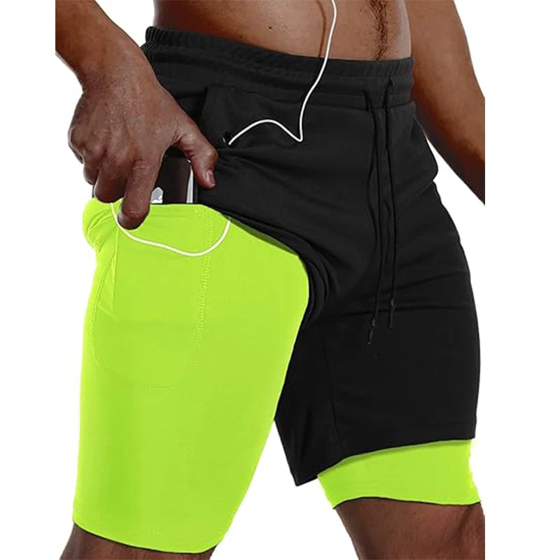 Pantalón Corto Running Doble Capa para Gym, Fitness y Entrenamiento