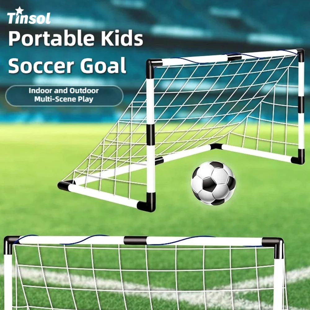 Portería de Fútbol Infantil Plegable con Balón y Bomba de Aire
