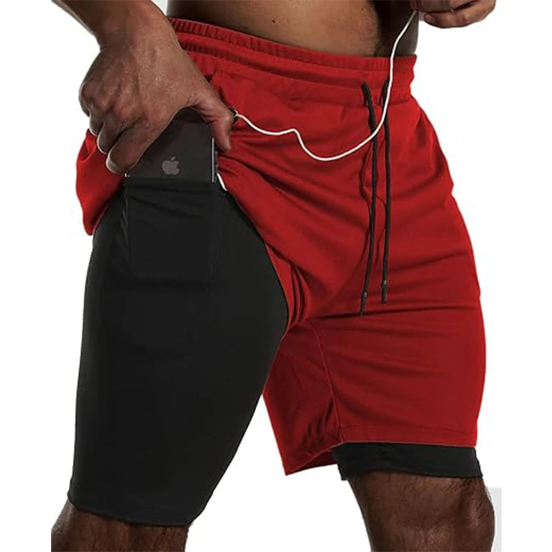Pantalón Corto Running Doble Capa para Gym, Fitness y Entrenamiento