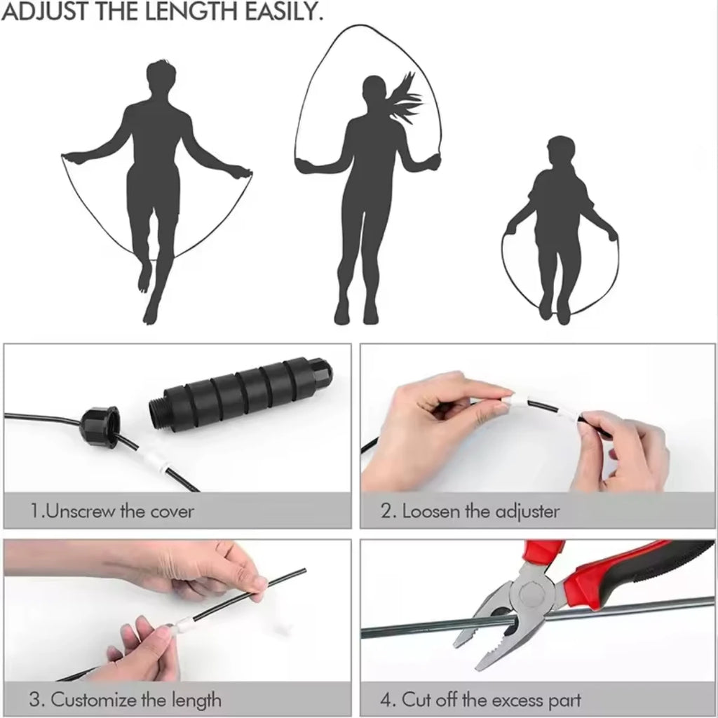 Comba de Velocidad Ajustable con Cable de Acero y Rodamientos de Bolas