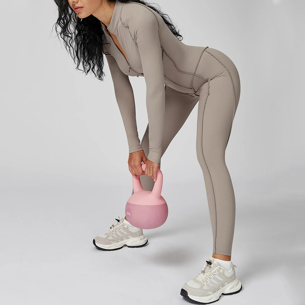 PowerSculpt Zip Suit – Enterizo Deportivo de Manga Larga