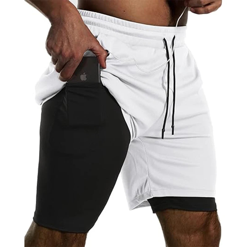 Pantalón Corto Running Doble Capa para Gym, Fitness y Entrenamiento