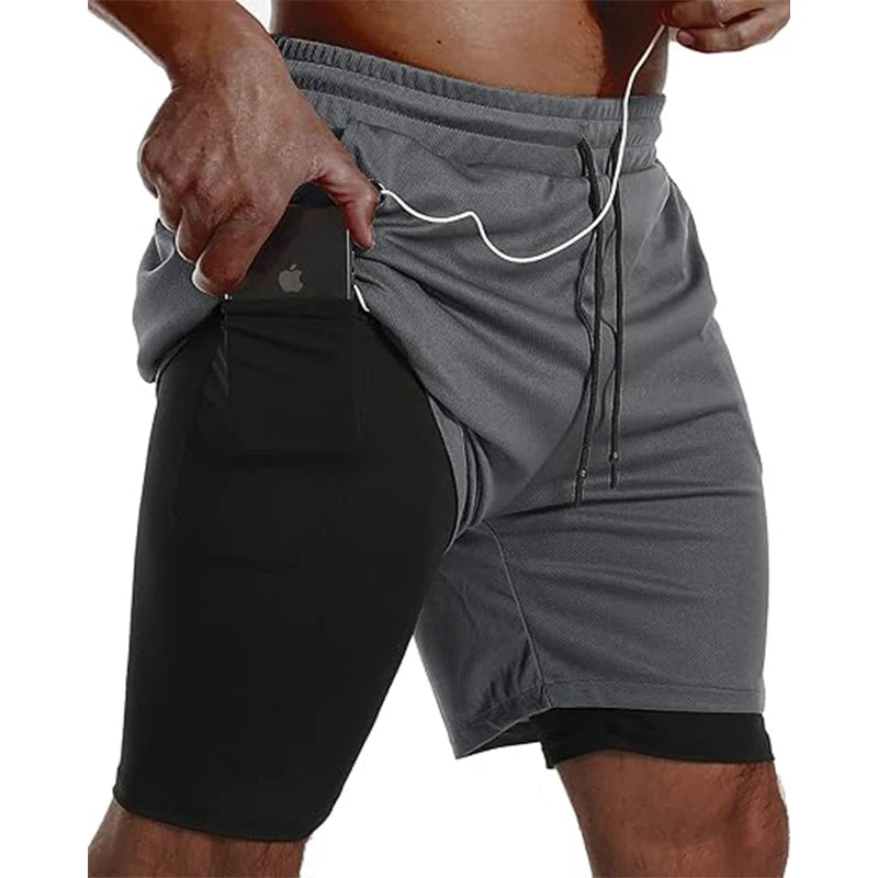 Pantalón Corto Running Doble Capa para Gym, Fitness y Entrenamiento