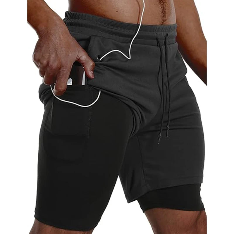 Pantalón Corto Running Doble Capa para Gym, Fitness y Entrenamiento