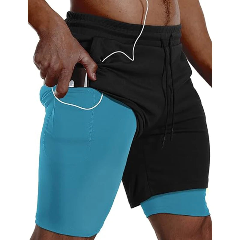 Pantalón Corto Running Doble Capa para Gym, Fitness y Entrenamiento